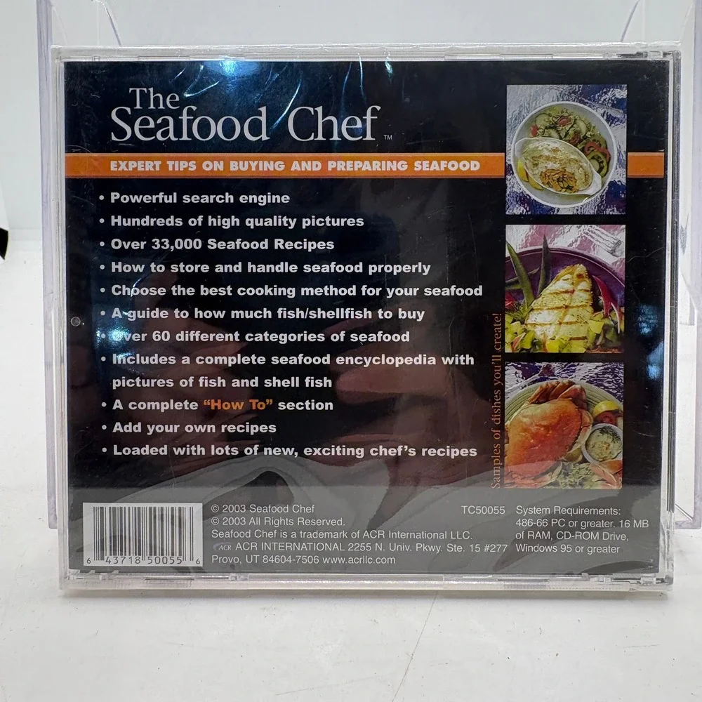 The Seafood Chef CD-ROM 33000 Recipes Expert Tips Buying Preparing TC50055 2003